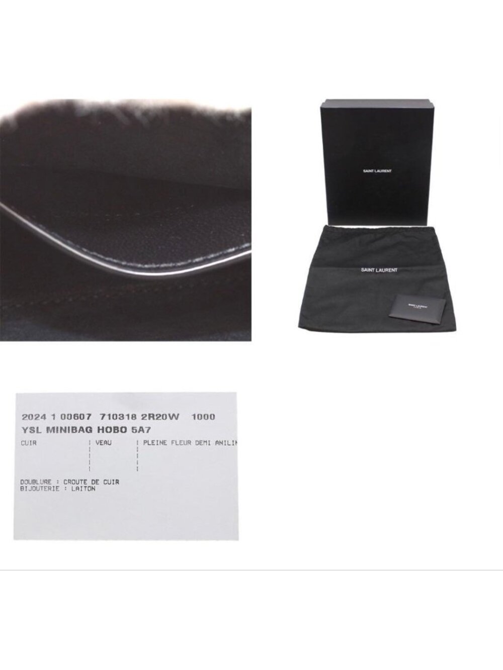 Saint Laurent le 5 7 Mini Hobo Handbag : Black - Picture 10 of 10